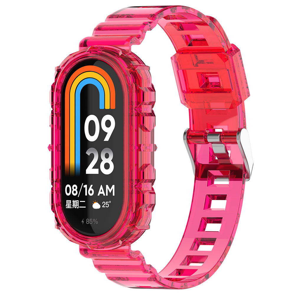 Techsuit W017 reim for Xiaomi Smart Band 9 / 8, Rosa Rød