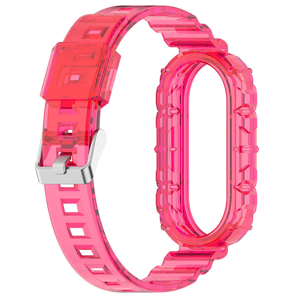 Techsuit W017 reim for Xiaomi Smart Band 9 / 8, Rosa Rød