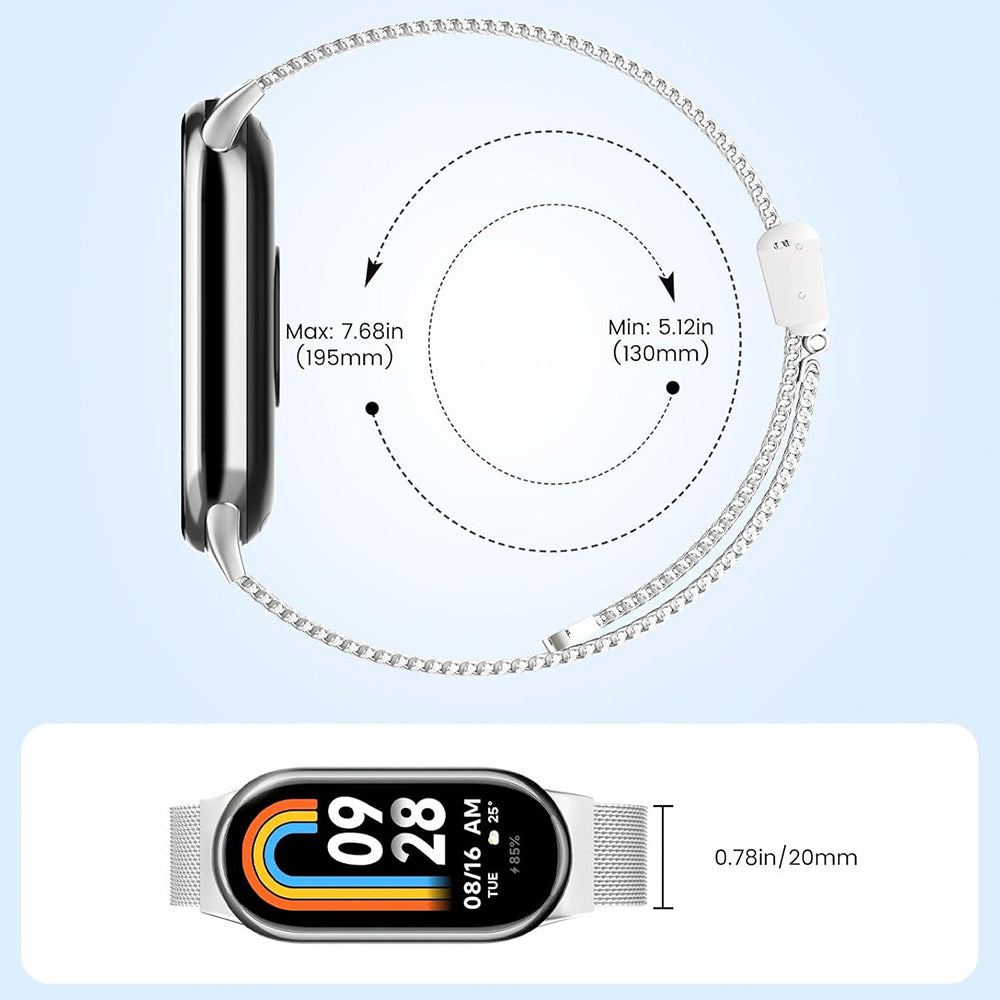 Techsuit W022 reim for Xiaomi Smart Band 9 / 8, 15mm, Gull