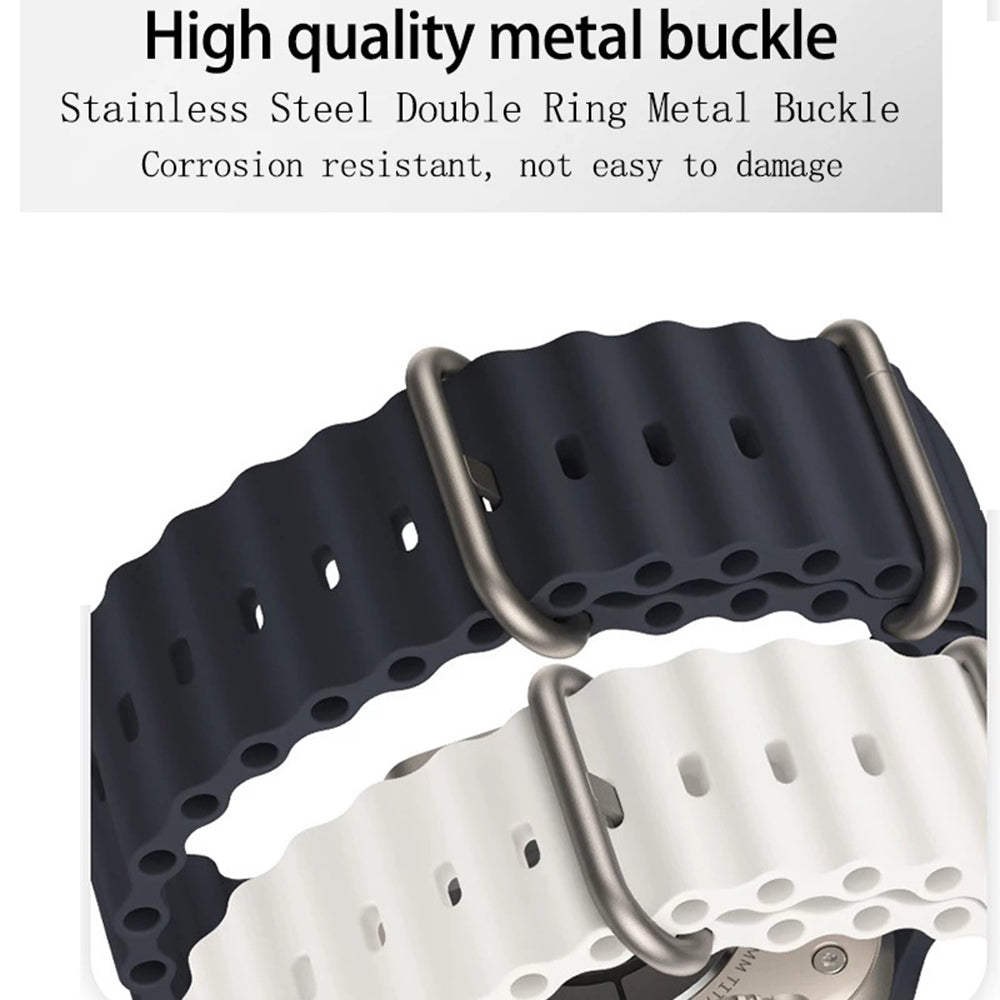 Techsuit W038 rem for Apple Watch 49mm / 46mm / 45mm / 44mm / 42mm-serien, marineblå