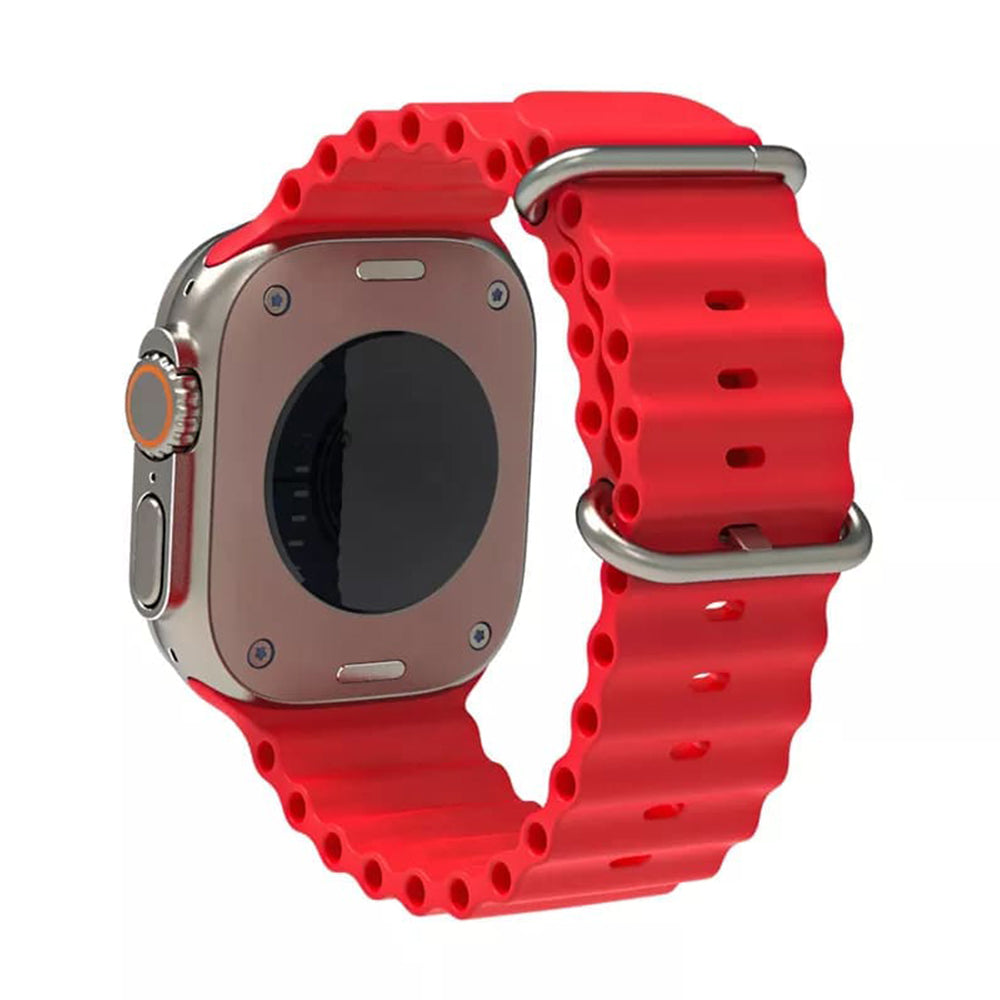 Techsuit W038 reim for Apple Watch 49mm / 46mm / 45mm / 44mm / 42mm Series, Mørkerød