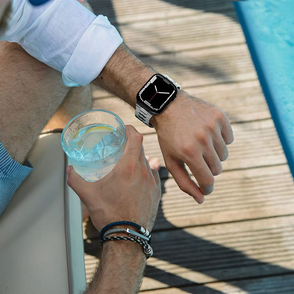 Techsuit W063 reim for Apple Watch 49mm / 46mm / 45mm / 44mm / 42mm Series, Sølv