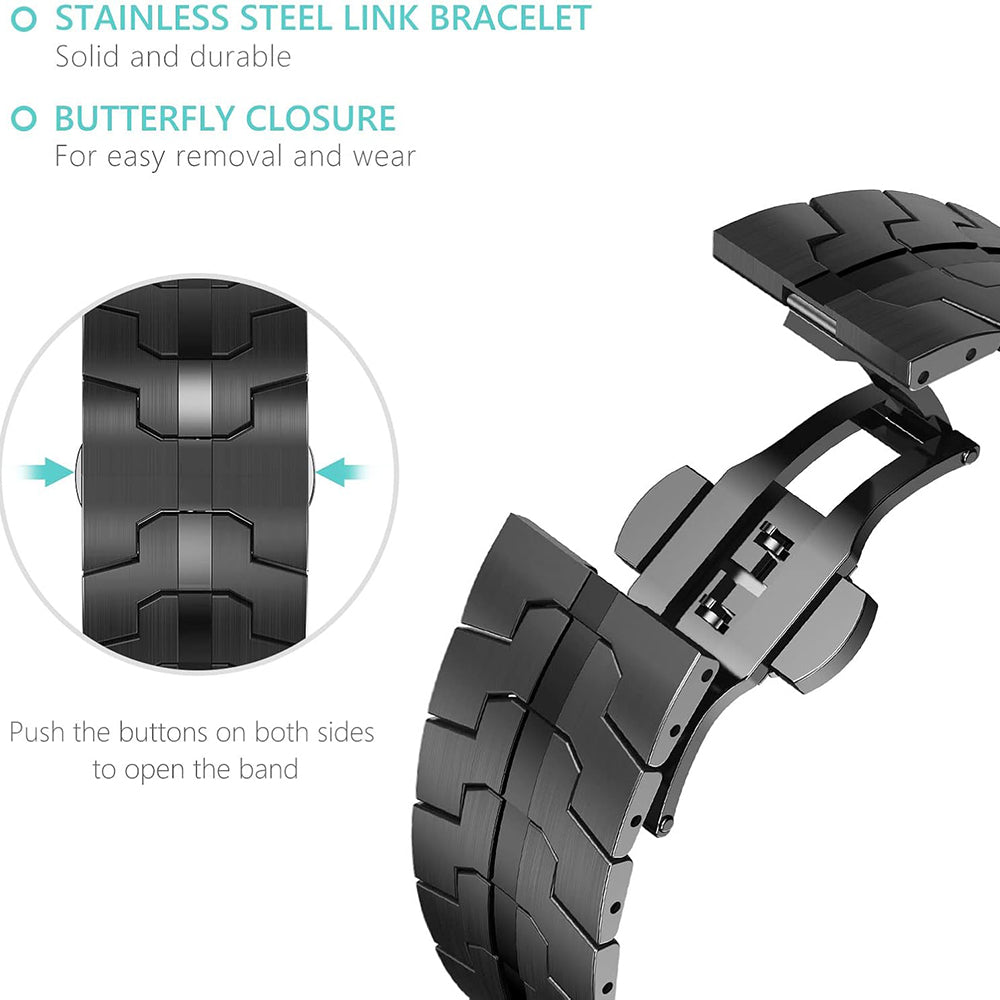 Techsuit W063 reim for Apple Watch 49mm / 46mm / 45mm / 44mm / 42mm Series, Svart