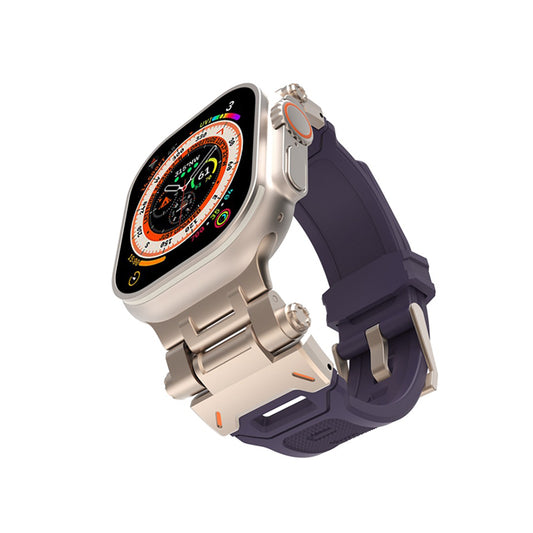 Techsuit W064 reim for Apple Watch 49mm / 46mm / 45mm / 44mm / 42mm Series, Sølv Lilla