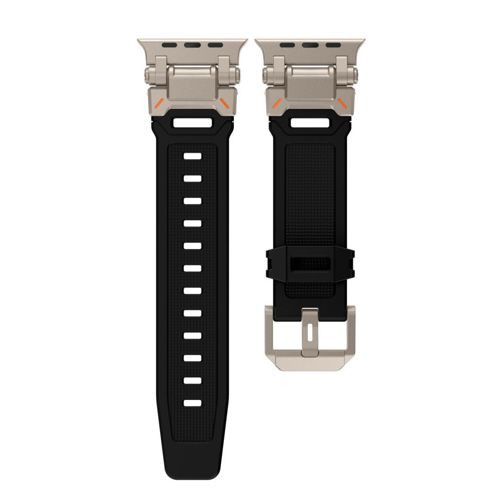 Techsuit W064 reim for Apple Watch 49mm / 46mm / 45mm / 44mm / 42mm Series, Svart Sølv