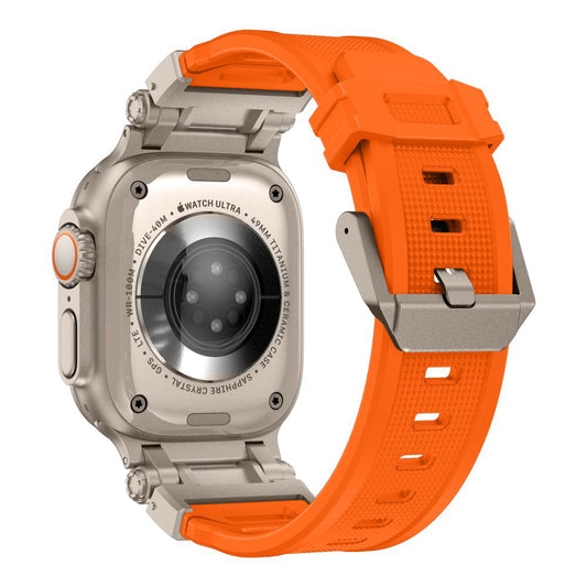 Techsuit W064 reim for Apple Watch 49mm / 46mm / 45mm / 44mm / 42mm Series, Sølv Oransje