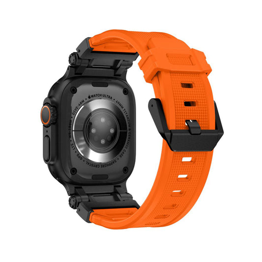 Techsuit W064 reim for Apple Watch 49mm / 46mm / 45mm / 44mm / 42mm Series, Svart Oransje