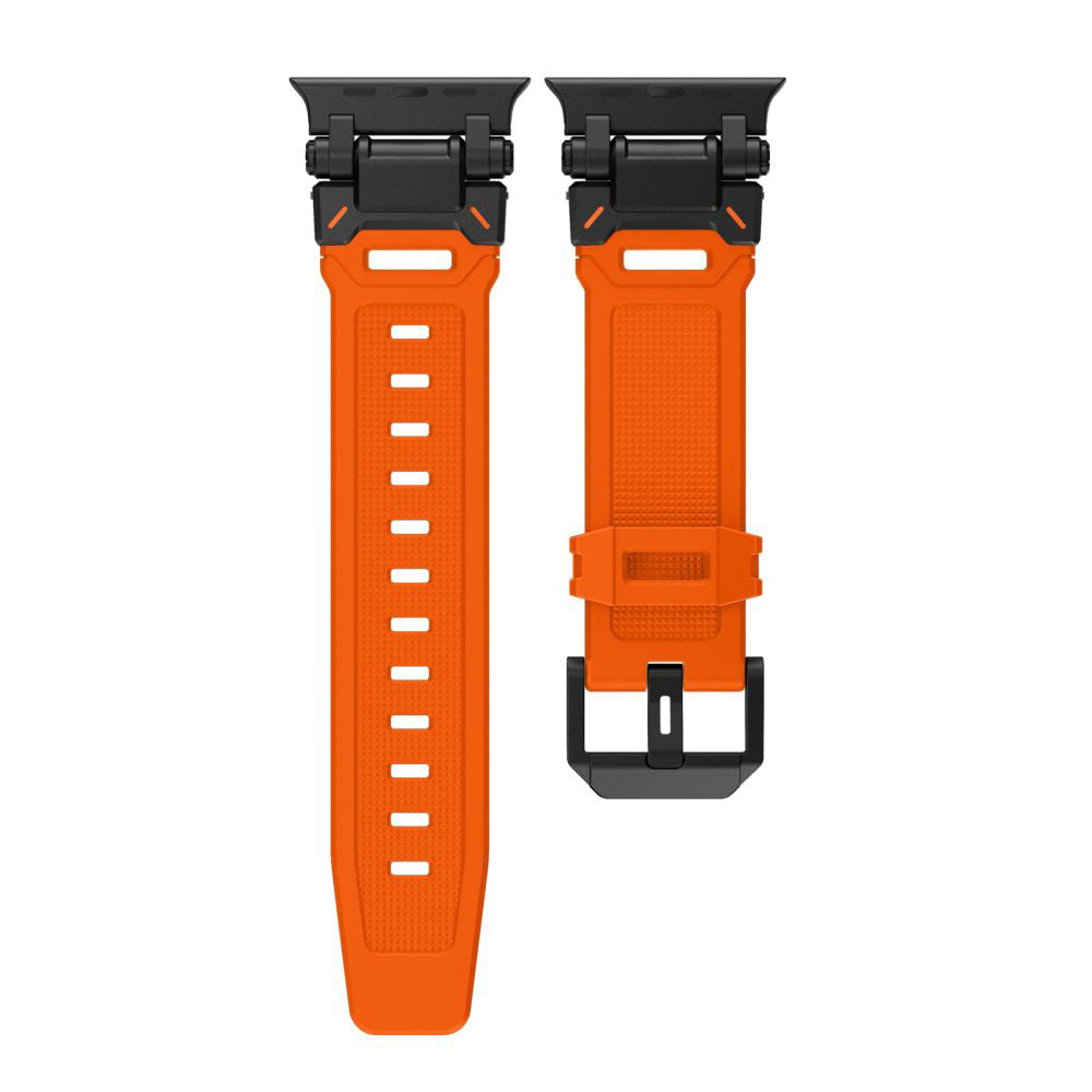 Techsuit W064 reim for Apple Watch 49mm / 46mm / 45mm / 44mm / 42mm Series, Svart Oransje
