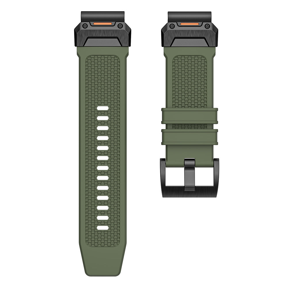 Techsuit W068 reim for Garmin Watch Fenix Series, 26mm, Svart Oransje