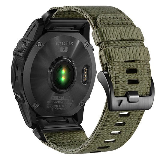 Techsuit W070 reim for Garmin Instinct / Approach / Fenix Watch Series, 20mm, Mørkegrønn