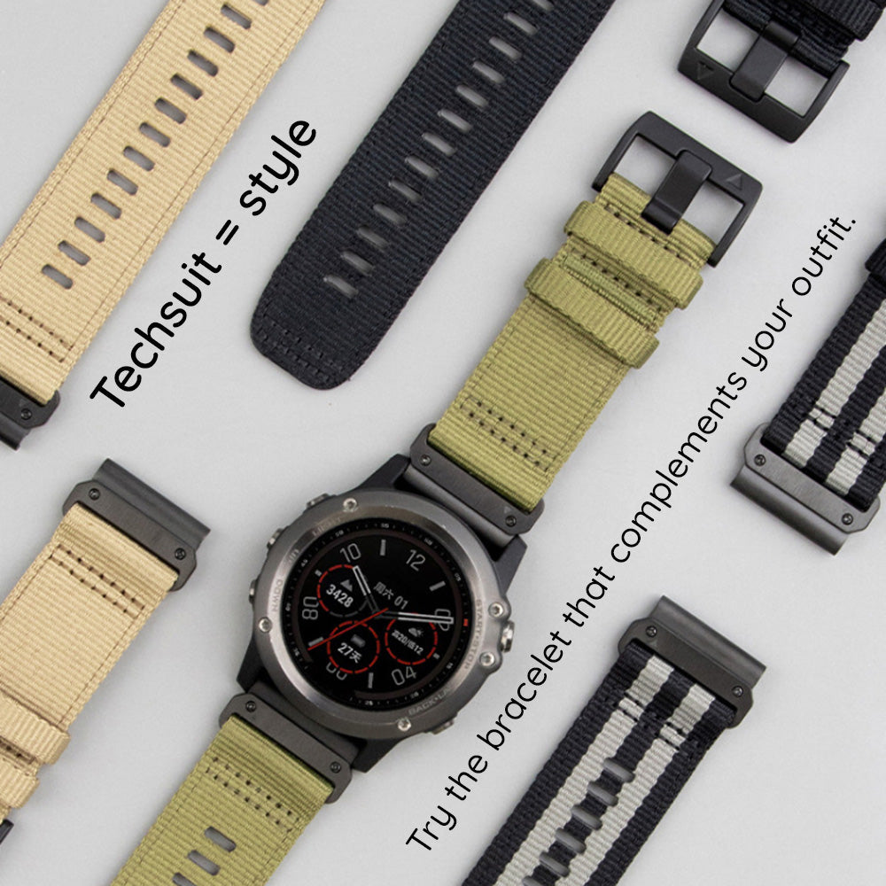 Techsuit W070 reim for Garmin Watch Fenix Series, 26mm, Oransje