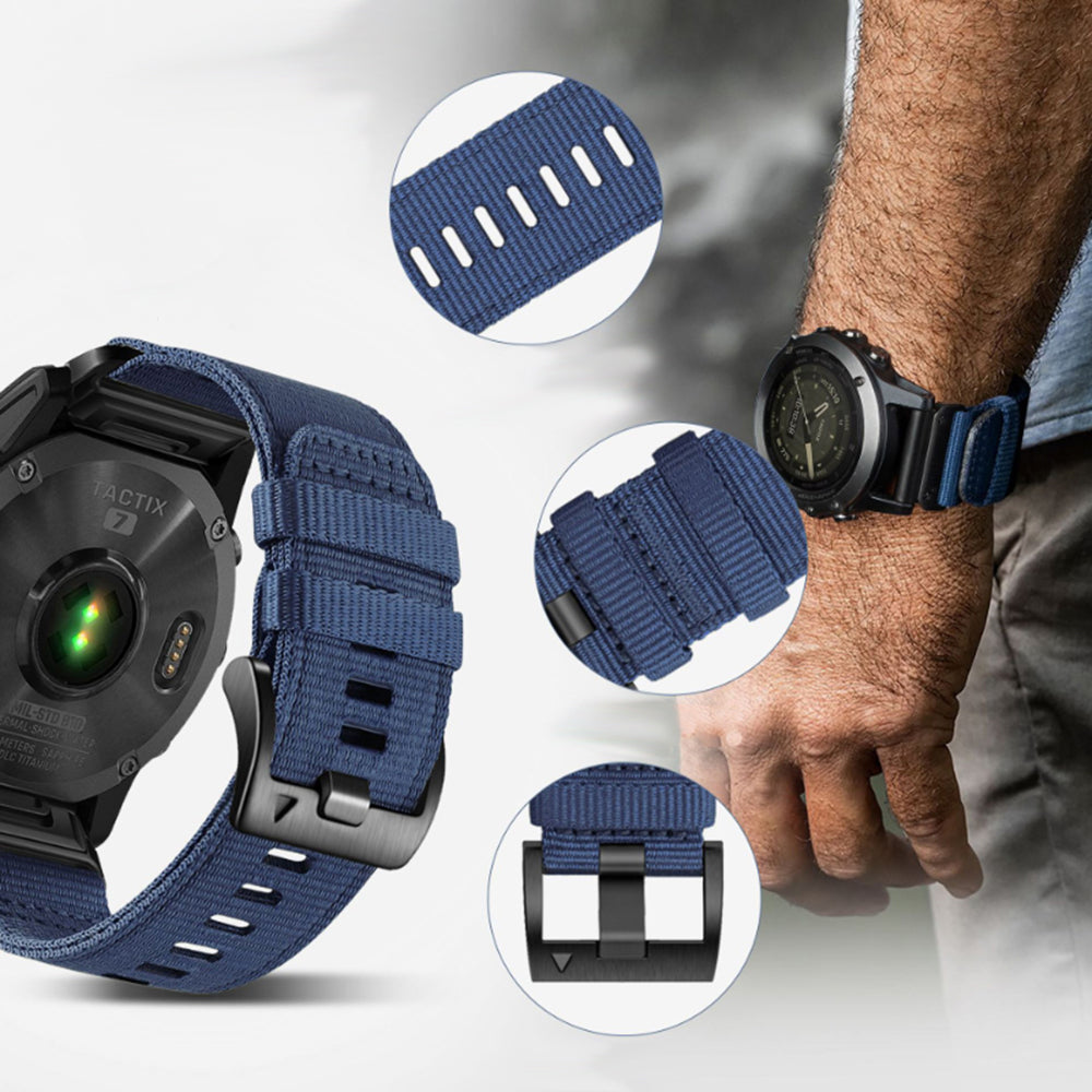 Techsuit W070 reim for Samsung Galaxy Watch / Huawei Watch Series, 22mm, Mørkegrønn