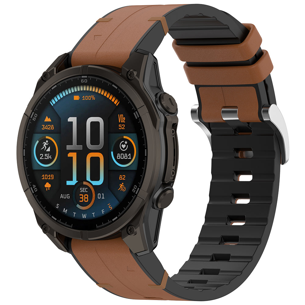 Techsuit W071 reim for Garmin Watch Fenix Series, 26mm, Brun