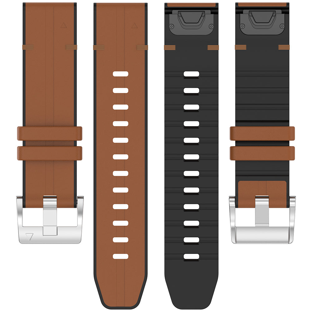 Techsuit W071 reim for Garmin Watch Fenix Series, 26mm, Brun