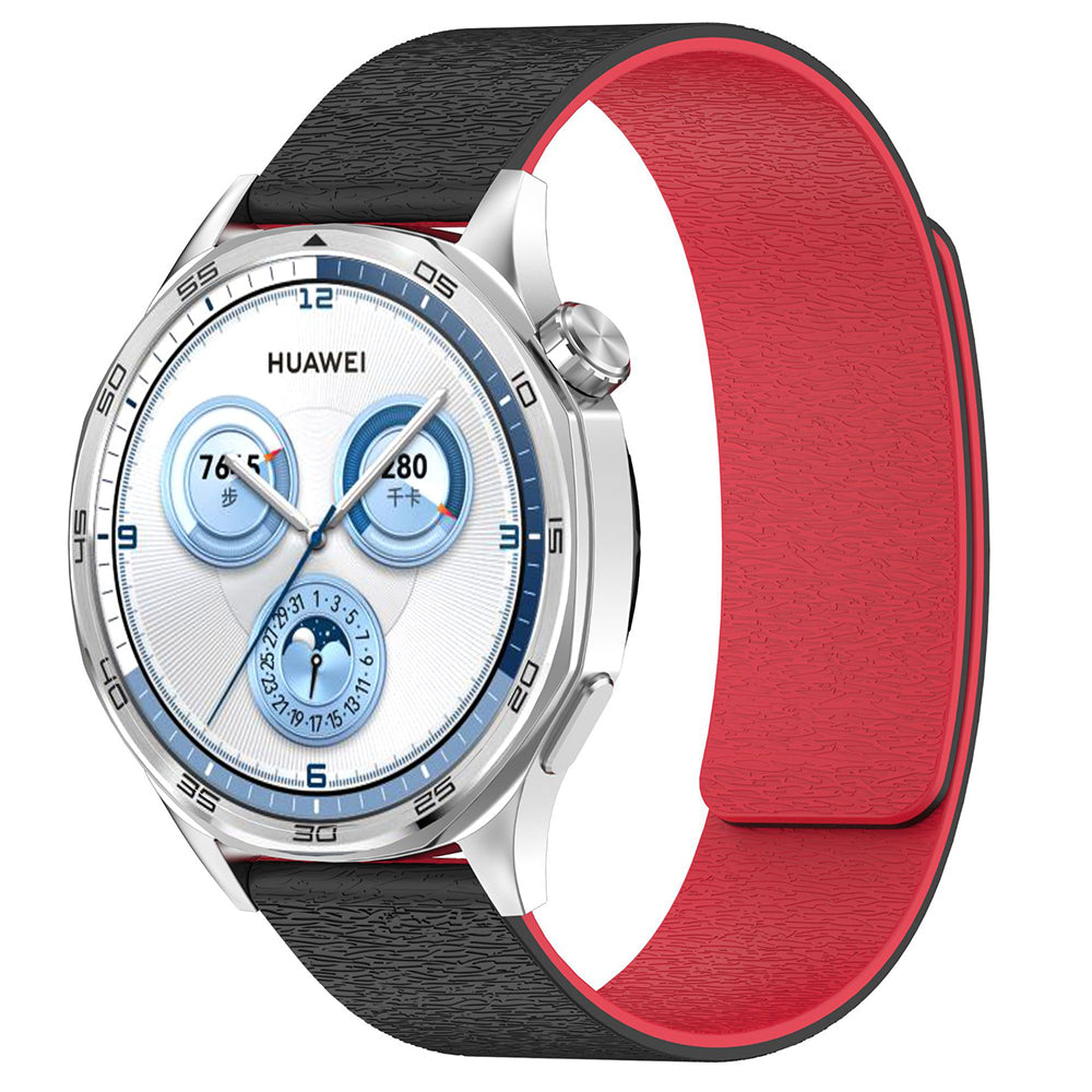 Techsuit W074 reim for Huawei Watch / Garmin Watch Series, 18mm, Svart Rød