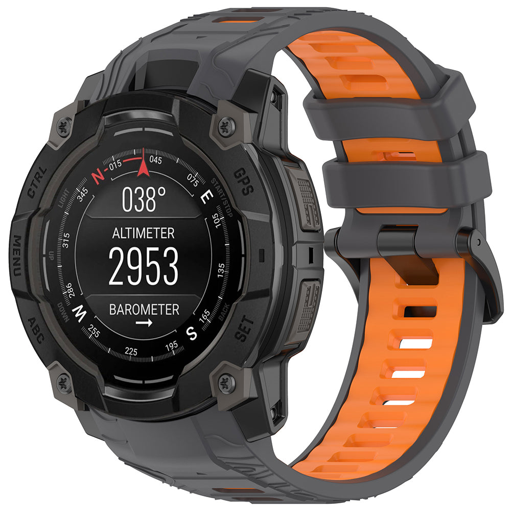 Techsuit W077 reim for Garmin Instinct 3 45mm Solar / Instinct 3 45mm, Grå Oransje