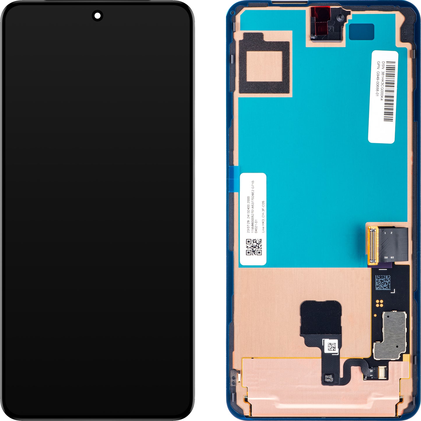 Berøringsskjerm Google Pixel 8 Pro, med ramme, Svart (Obsidian), Servicepakke G949-00688-01