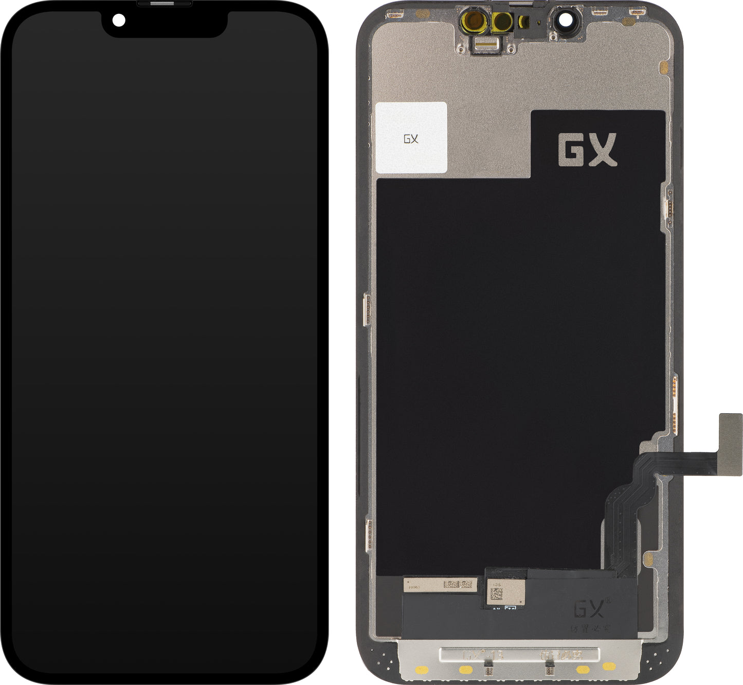 GX berøringsskjerm for Apple iPhone 13, med ramme, OLED IC Movable Version, svart