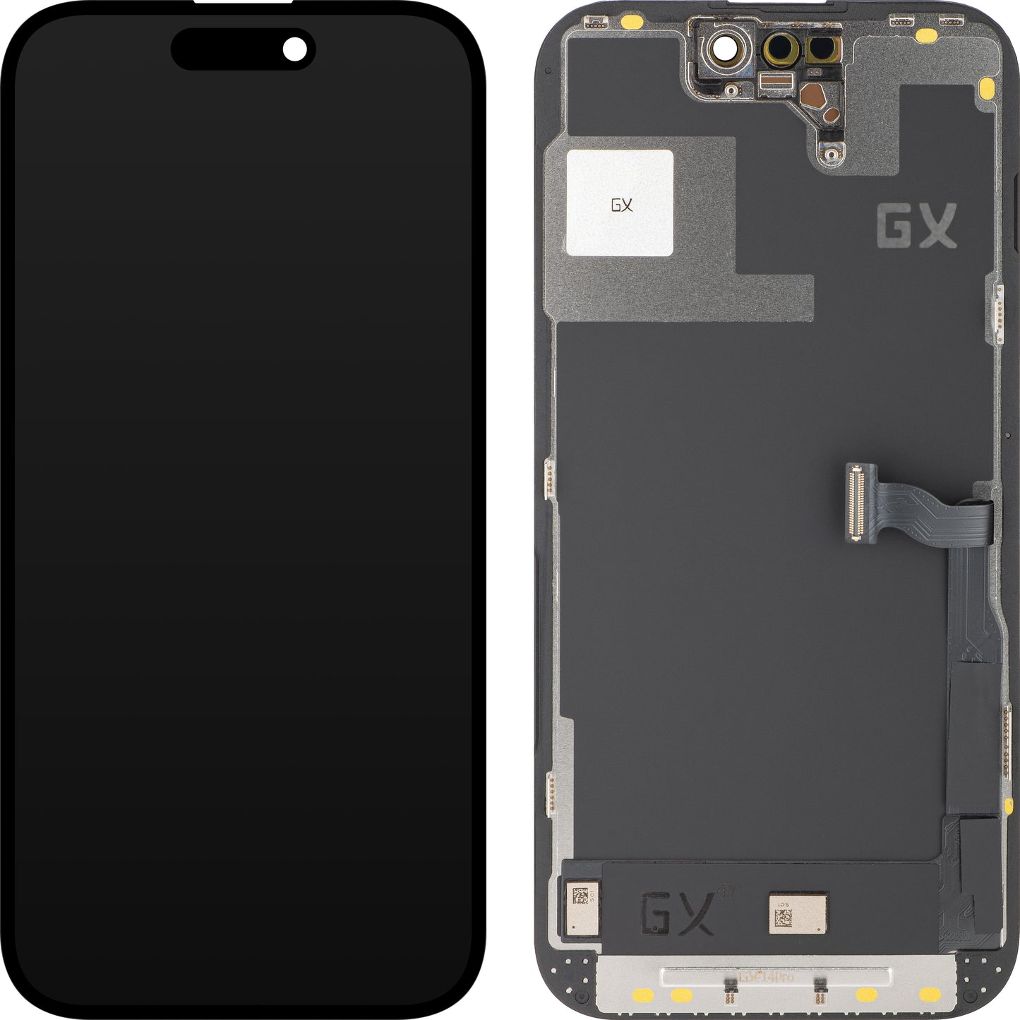 GX berøringsskjerm for Apple iPhone 14 Pro, med ramme, OLED IC Movable Version, svart