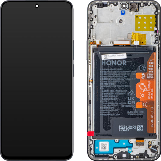 Berøringsskjerm med berøringsskjerm Honor 90 Lite / X8a, med ramme og batteri, Midnight Black, Service Pack 0235AEUH