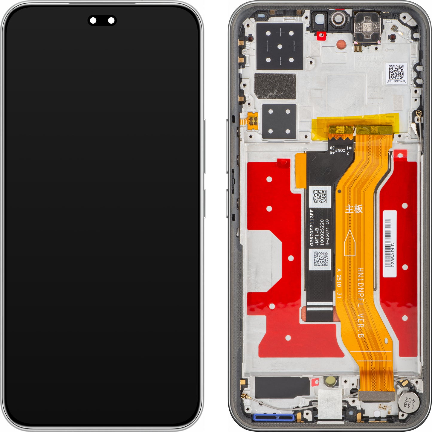 Display med Touchscreen Honor 400 Pro, med ramme, Grå (Lunar Grey), Service Pack 0235APLD