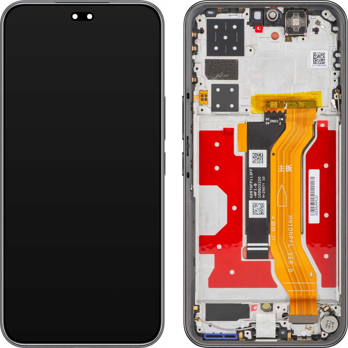 Display med Touchscreen Honor 400 Pro, med ramme, Svart (Midnight Black), Service Pack 0235APFA