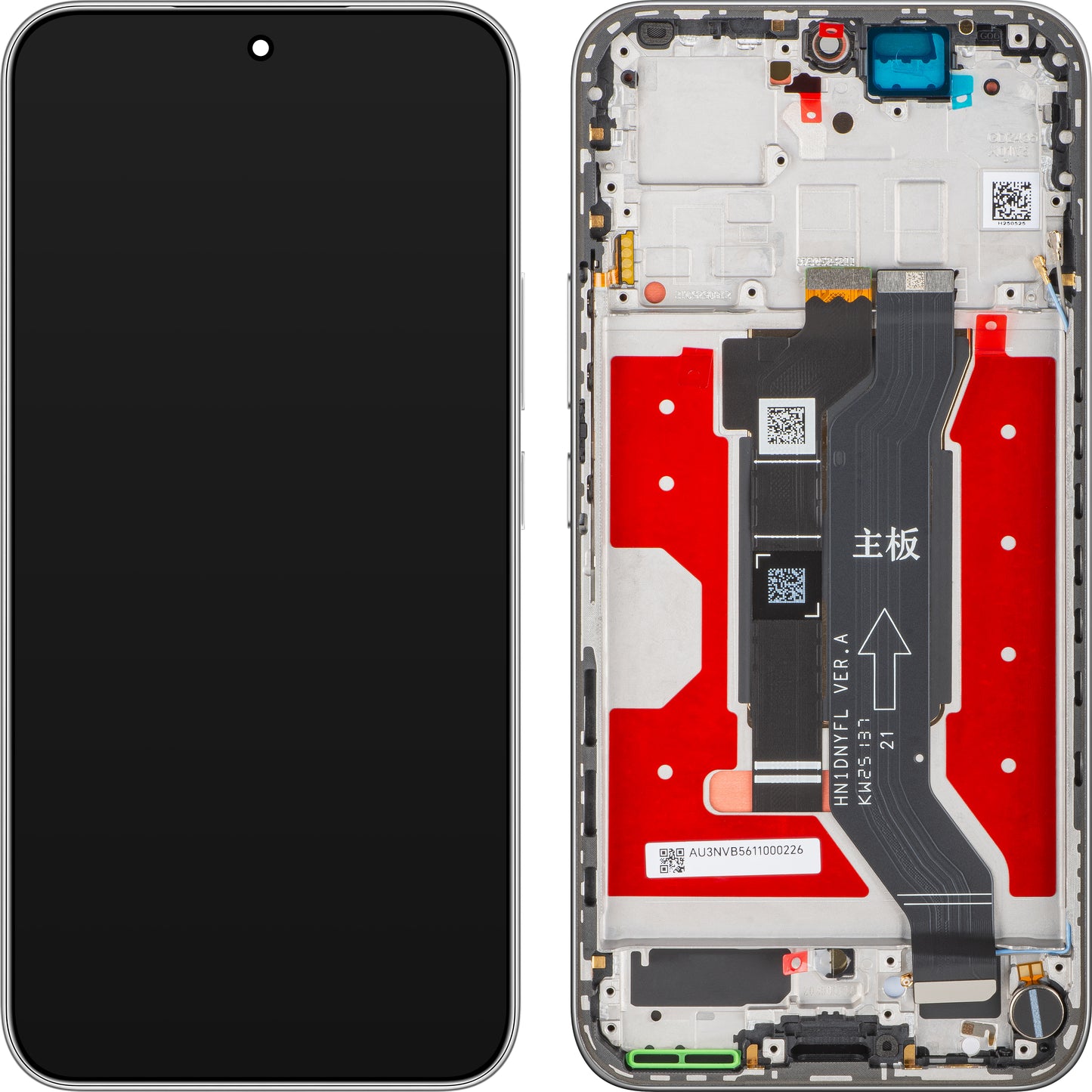 Display med Touchscreen Honor 400, med Ramme, Hvit (Meteor Silver), Service Pack 0235APNS