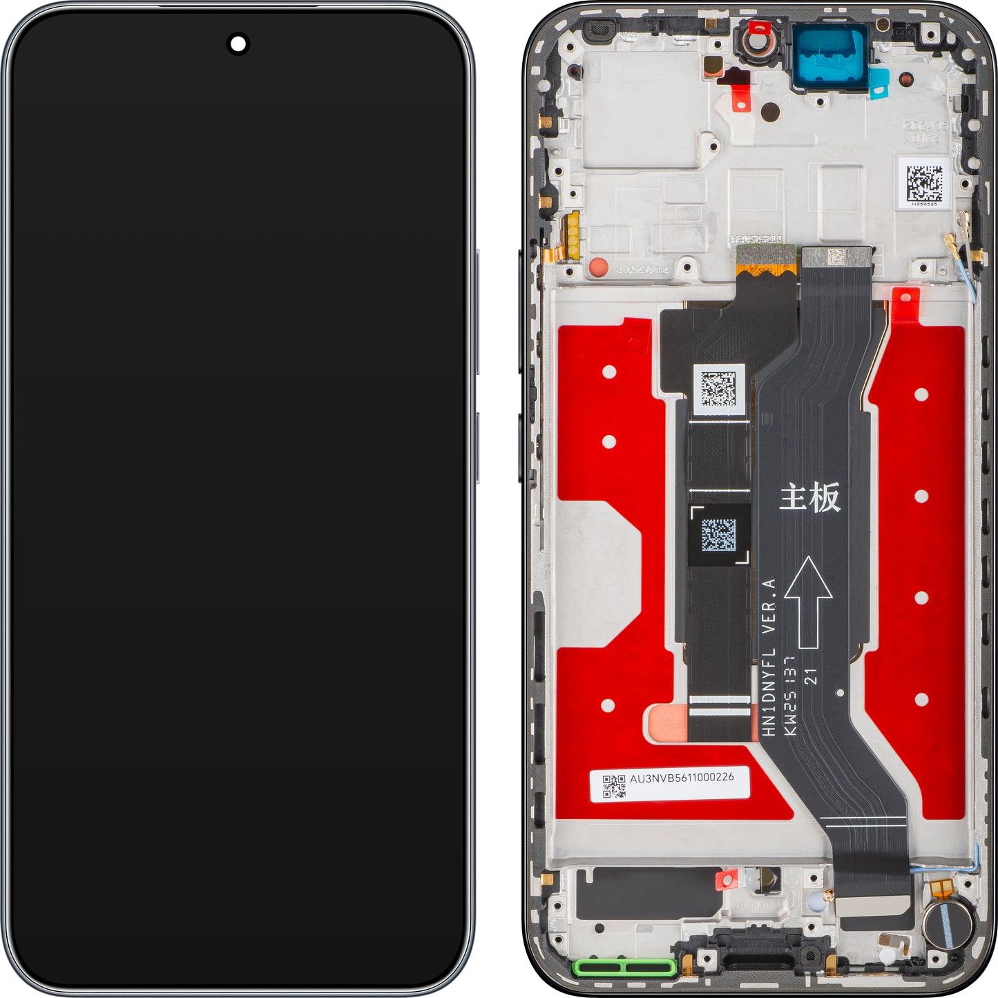 Display med Touchscreen Honor 400, med ramme, Svart (Midnight Black), Service Pack 0235APNR