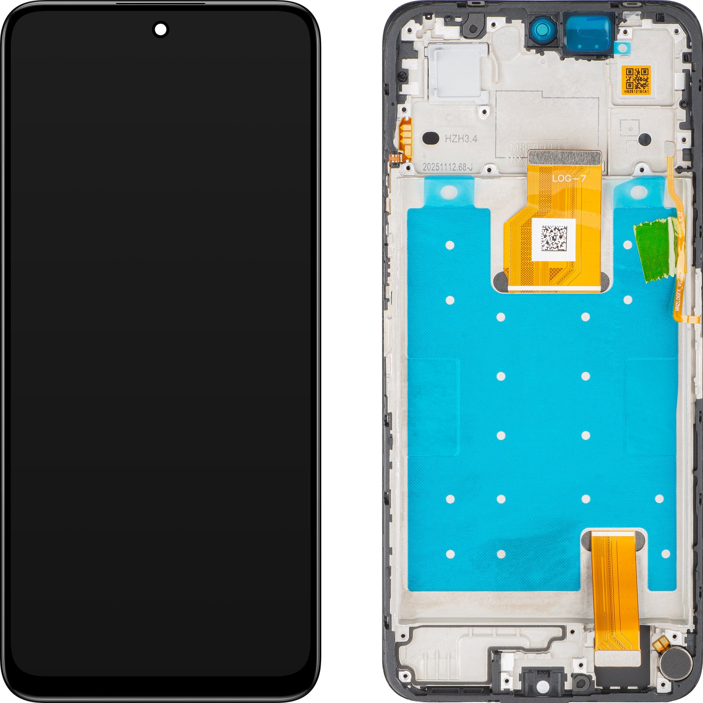 Touchscreen-display Honor 400 Smart 4G / 400 Smart 5G, med ramme, svart, Service Pack 0235AQSX