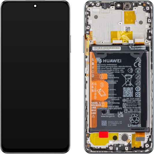Berøringsskjerm Huawei nova Y90, med ramme og batteri, Midnight Black, Service Pack 02355ARF Service Pack 02355ARF