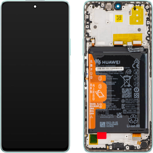 Skjerm med berøringsskjerm Huawei nova 11i, med ramme og batteri, Mint Green, Service Pack 02355PFM Service Pack 02355PFM