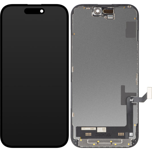 JK berøringsskjerm for Apple iPhone 15, med ramme, In-Cell LCD-versjon, svart