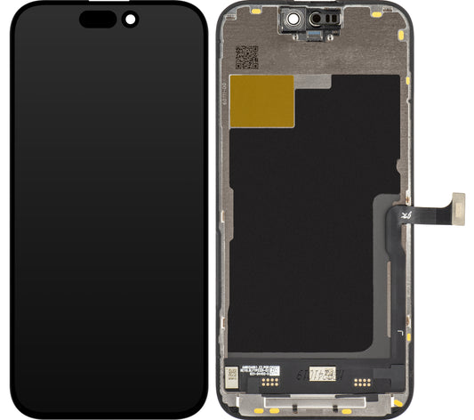 JK berøringsskjerm for Apple iPhone 15 Pro, med ramme, In-Cell LCD-versjon, svart