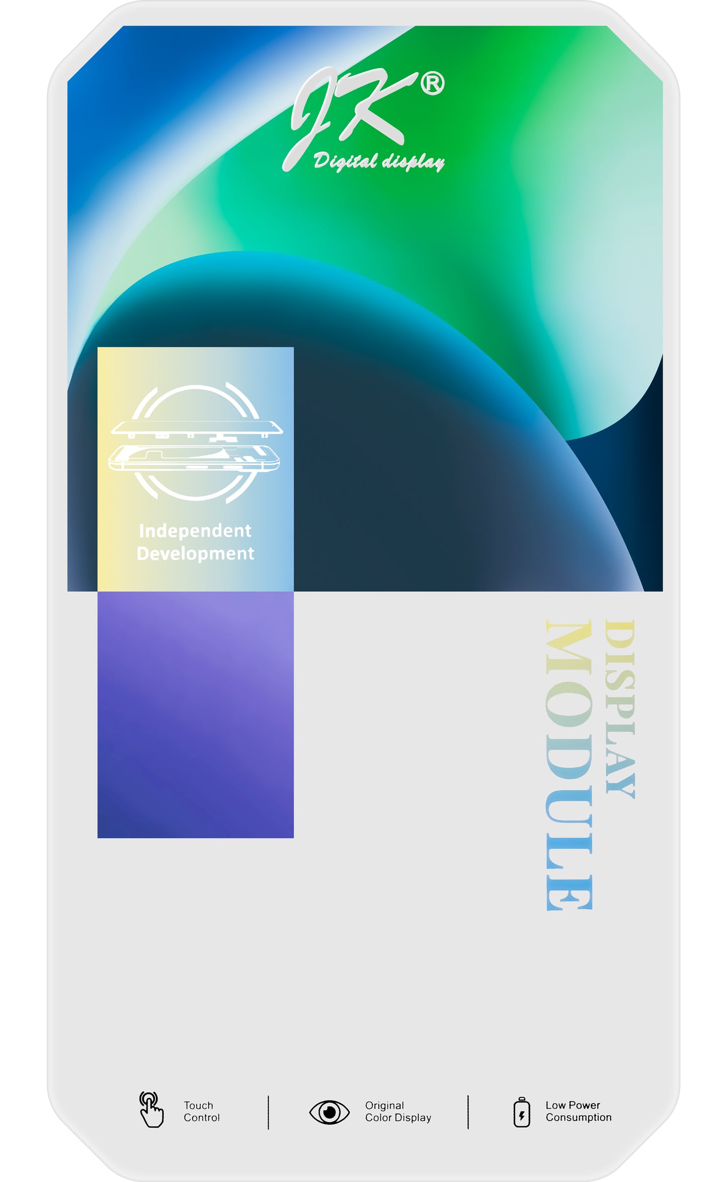 JK berøringsskjerm for Apple iPhone 15, med ramme, In-Cell LCD-versjon, svart