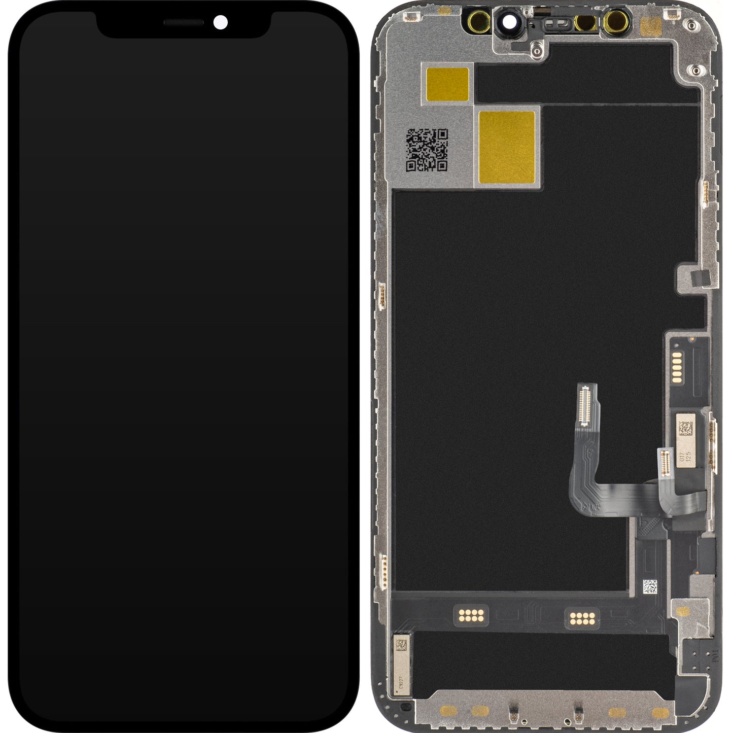 JK berøringsskjerm for Apple iPhone 12 / 12 Pro, med ramme, OLED IC Flyttbar versjon, svart