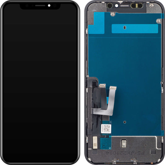 JK berøringsskjerm for Apple iPhone 11, med ramme, In-Cell LCD-versjon, svart