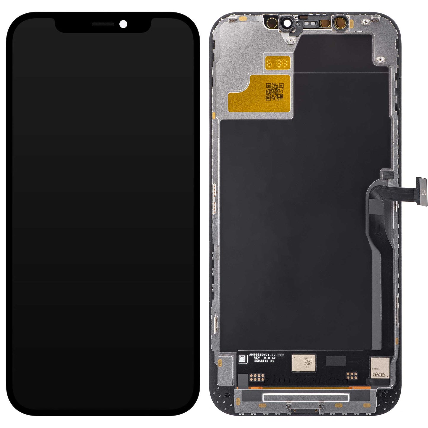 JK berøringsskjerm for Apple iPhone 12 Pro Max, med ramme, In-Cell LCD-versjon, svart
