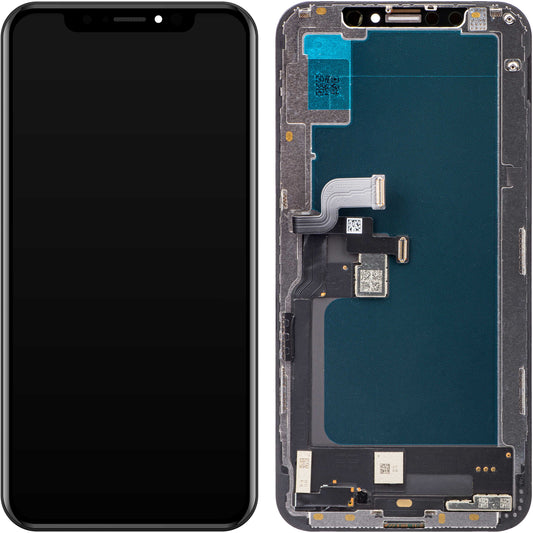 JK berøringsskjerm for Apple iPhone XS, med ramme, In-Cell LCD-versjon, svart