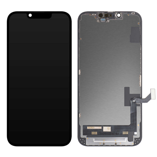 JK berøringsskjerm for Apple iPhone 14, med ramme, In-Cell LCD-versjon, svart