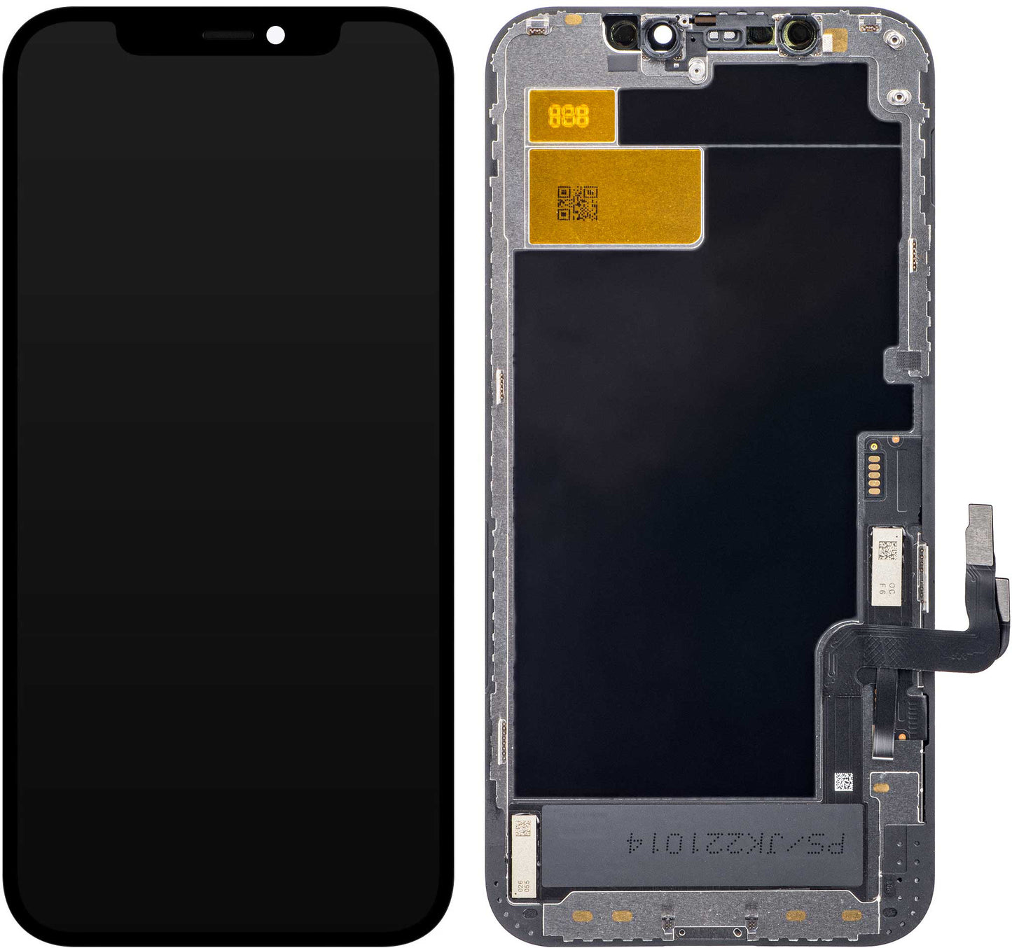 JK berøringsskjerm for Apple iPhone 12/12 Pro, med ramme, In-Cell LCD-versjon, svart