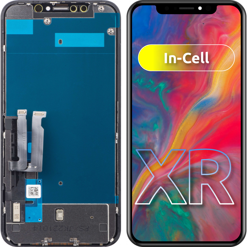 JK berøringsskjerm for Apple iPhone XR, med ramme, In-Cell LCD-versjon, svart