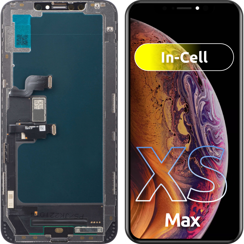 JK berøringsskjerm for Apple iPhone XS Max, med ramme, In-Cell LCD-versjon, svart