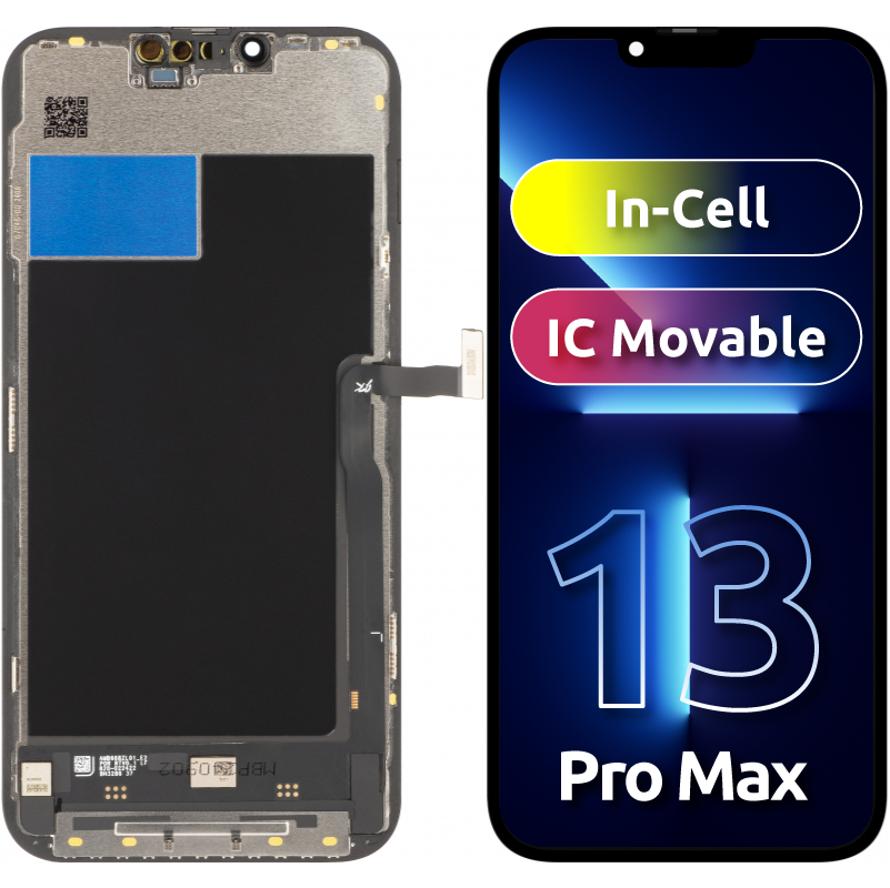 JK berøringsskjerm for Apple iPhone 13 Pro Max, med ramme, In-Cell LCD-versjon, svart