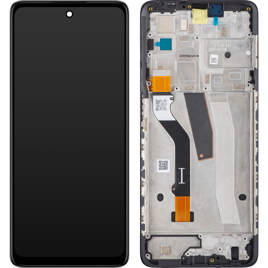 Motorola Moto Moto G51 5G berøringsskjerm med ramme, svart, servicepakke 5D68C20028