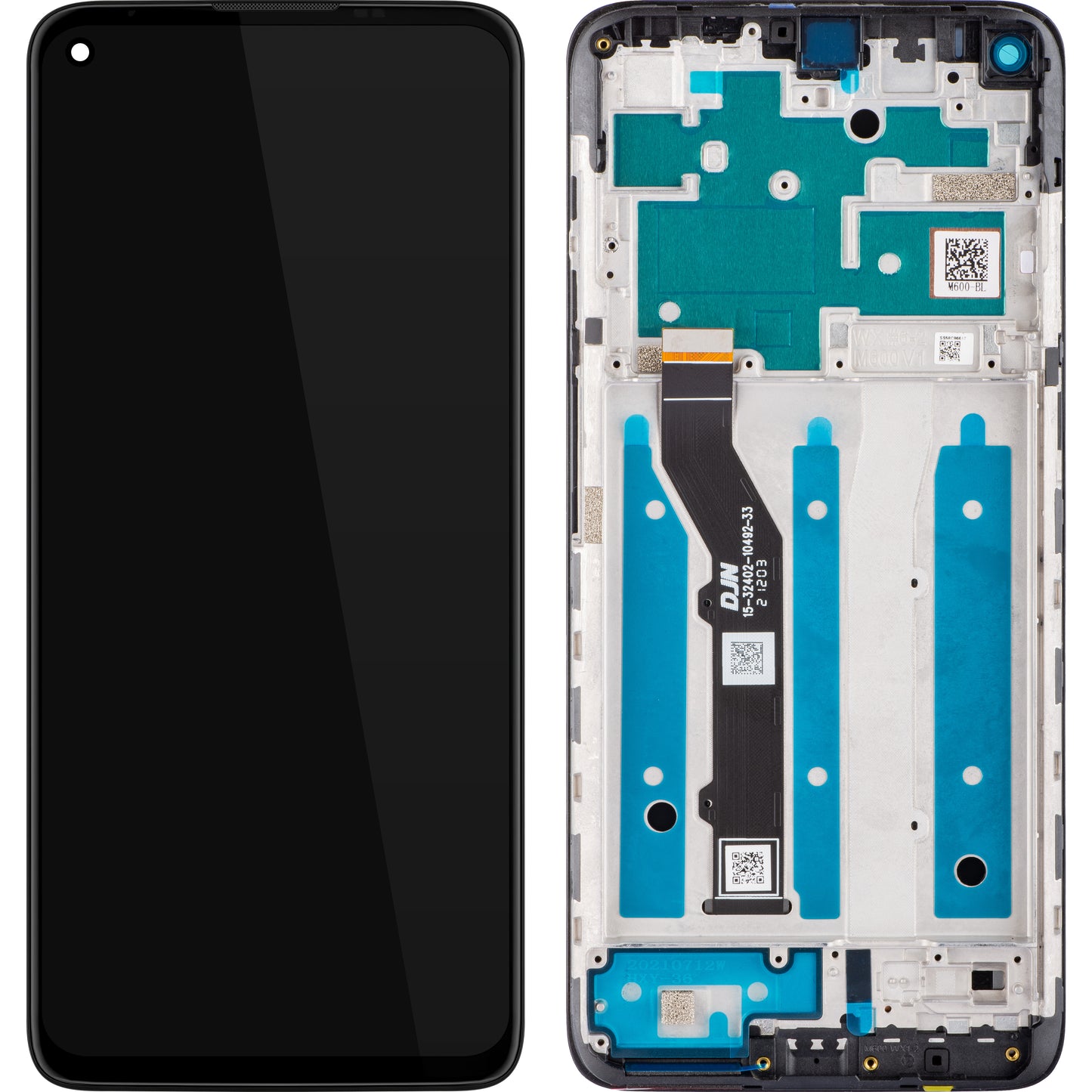 Berøringsskjerm Motorola Moto G9 Plus, med ramme, svart, Servicepakke 5D68C17281
