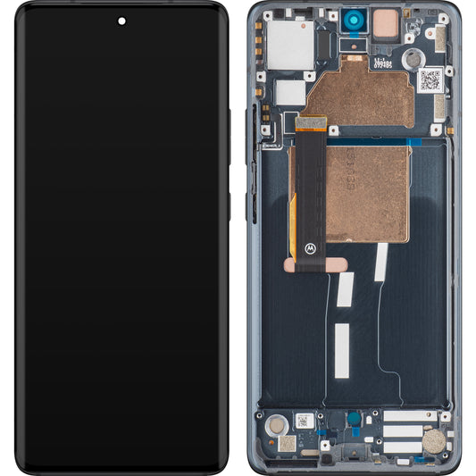 Berøringsskjerm Motorola Edge 30 Fusion, med ramme, svart (kosmisk grå), Servicepakke 5D68C21527