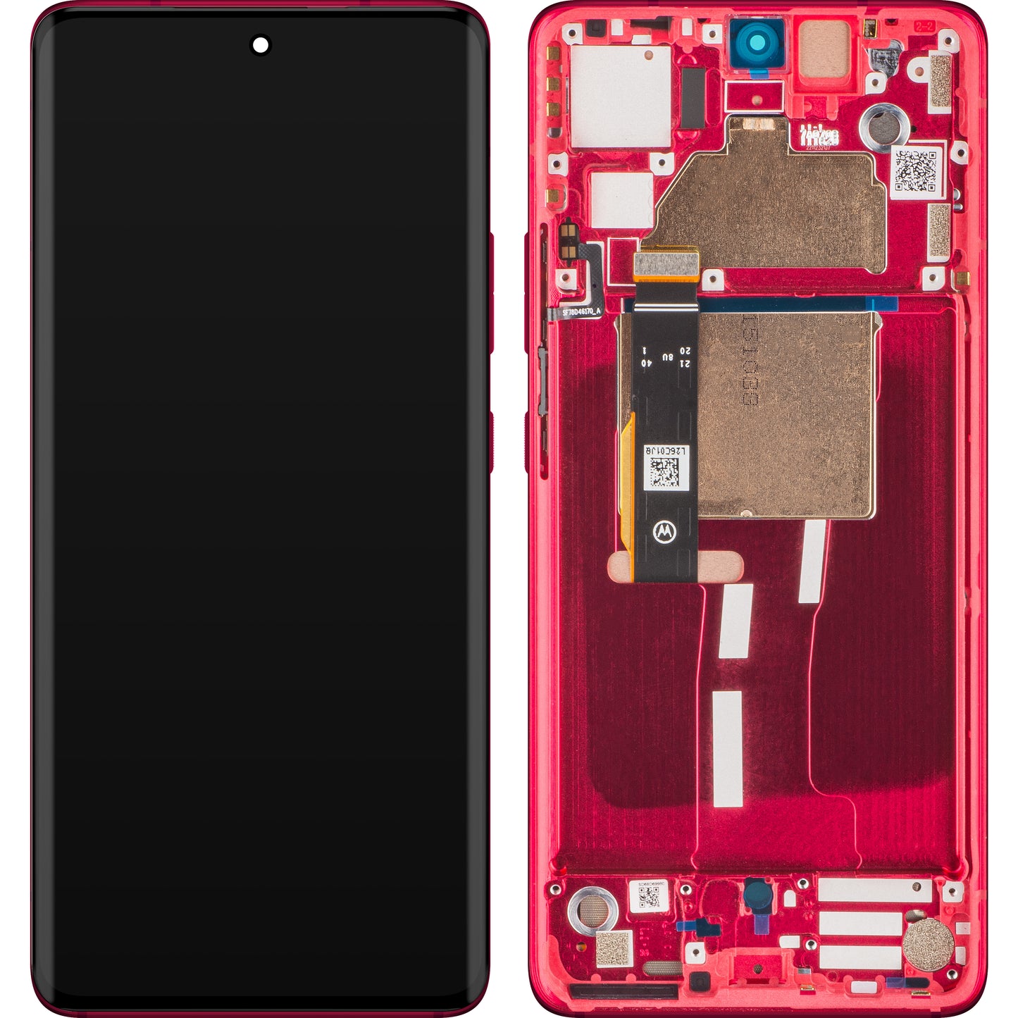 Berøringsskjerm Motorola Edge 30 Fusion, med ramme, rød (Viva Magenta), Service Pack 5D68C22034