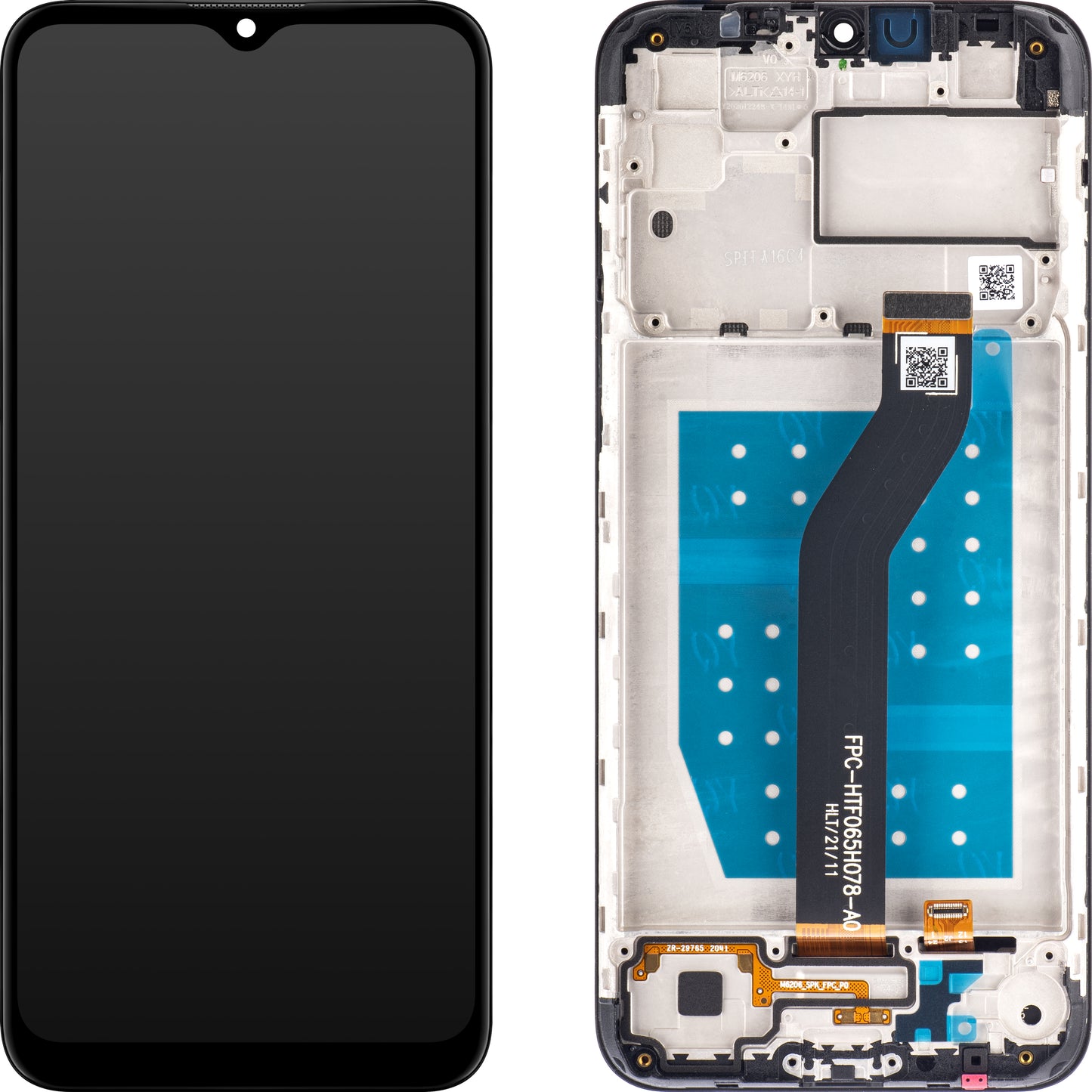 Berøringsskjerm Motorola Moto G8 Power Lite, med ramme, svart, Service Pack 5D68C1803131SS