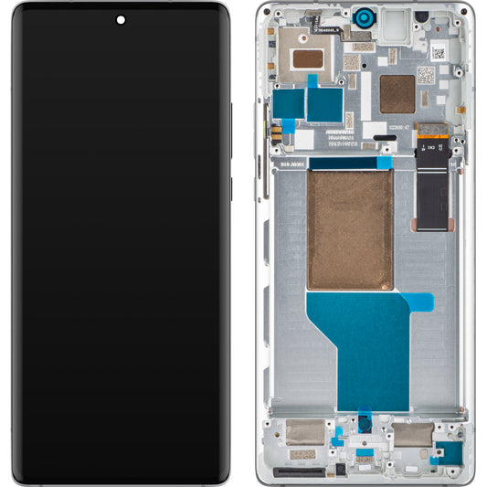 Berøringsskjerm Motorola Edge 30 Ultra, med ramme, Starlight White, Service Pack 5D68C21453