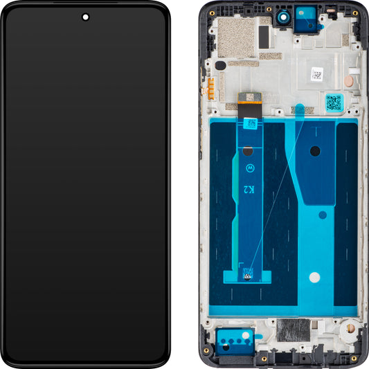 Berøringsskjerm Motorola Moto G84, med ramme, svart, Service Pack 5D68C23231